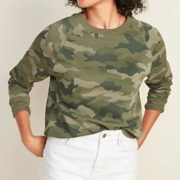 Old Navy Camo Print Crewneck Sweatshirt Size L - Picture 1 of 8